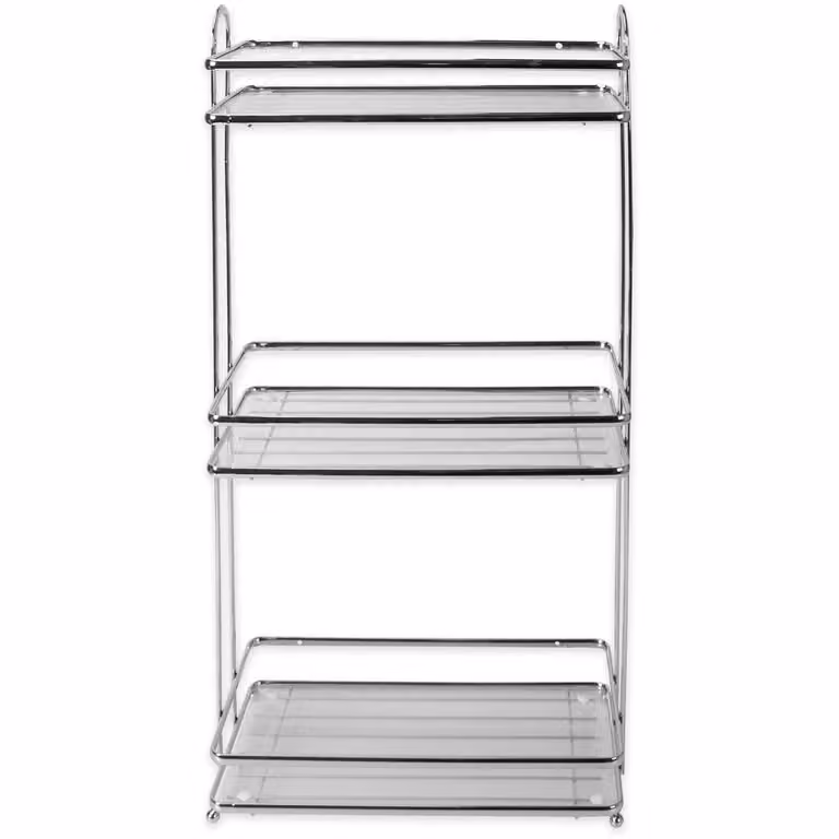 Mensola VESTIAMO CASA Linea Aisha con 3 ripiani in metallo cromato argento, H 59 x L 28 x P 15 cm