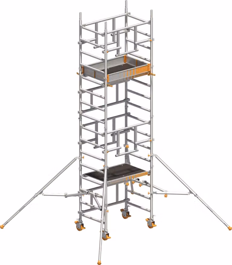 Ponteggio mobile Layher Solotower con struttura di sicurezza P2 Safety Plus 5,15 m AH