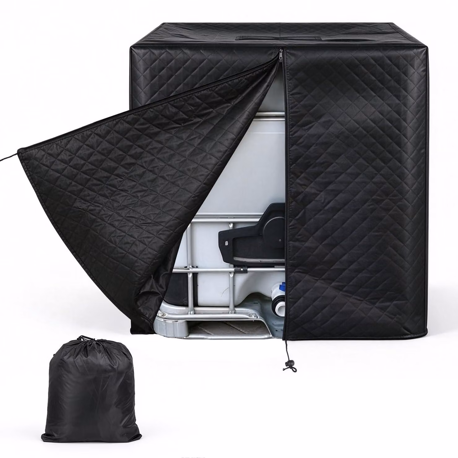Copertura IBC Tankafdekking da 1000 litri, copertina protettiva per serbatoio d'acqua, resistente agli agenti atmosferici con chiusura a zip