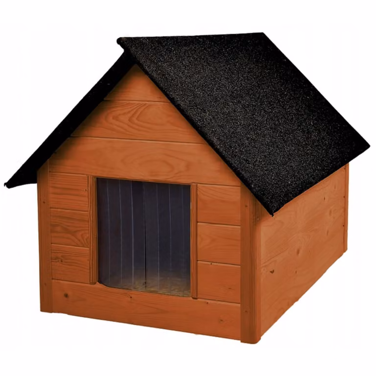 Cuccia isolata per cani con cuscino lettino | Colore mogano | Ideale per giardino e patio | Comfort in estate e in inverno | Robusta e resistente alle intemperie