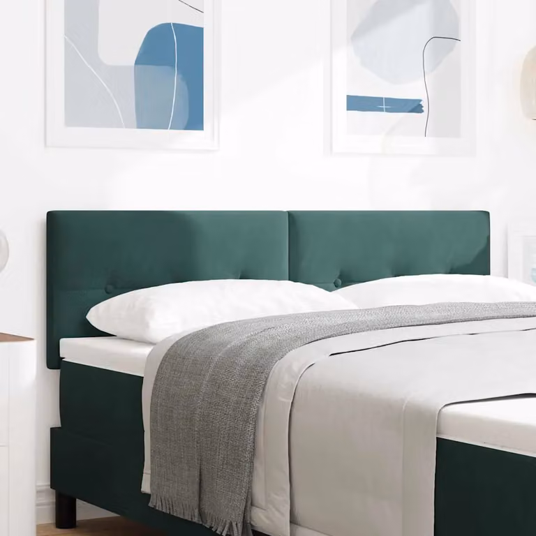 Testiera per letto vidaXL in velluto verde scuro, larghezza: 144 cm