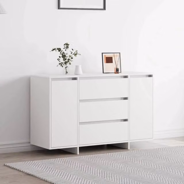 Credenza moderna vidaXL in legno bianco per soggiorno e sala da pranzo L/P/H: 120 x 41 x 75 cm
