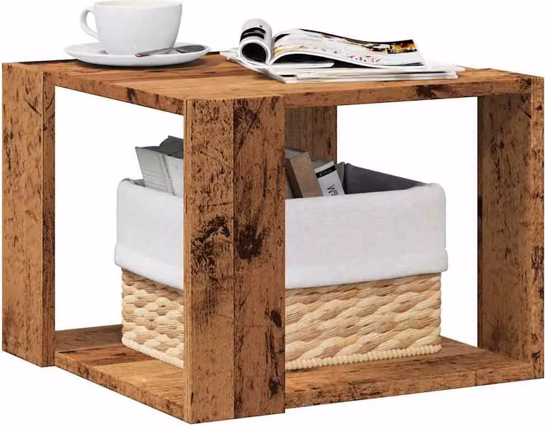 Maison Exclusive - Tavolino effetto legno antico 40x40x30 cm Materiale ligneo