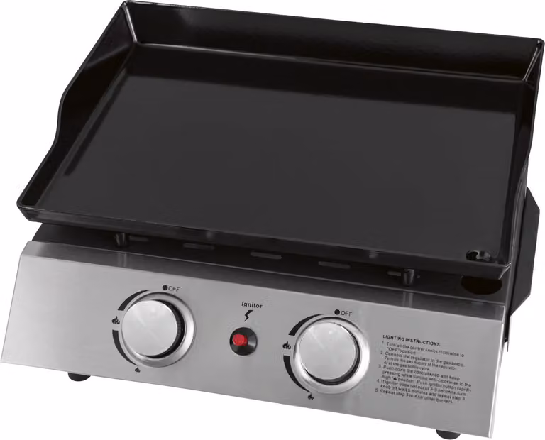 Griglia da tavolo Justus BBQ-Plancha a gas "Grilleau 2" argento, 2 bruciatori