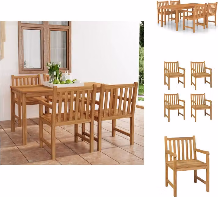 vidaXL Set da pranzo da giardino 5 pezzi in teak massiccio - Set di mobili da giardino