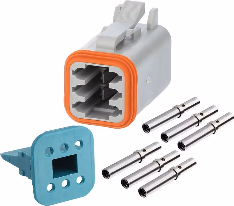 Amphenol AS-6SF 106 SET Presa cavo serie AT, 6 poli, connessione a crimpare, diametro isolamento 2,24 mm - 3,68 mm,