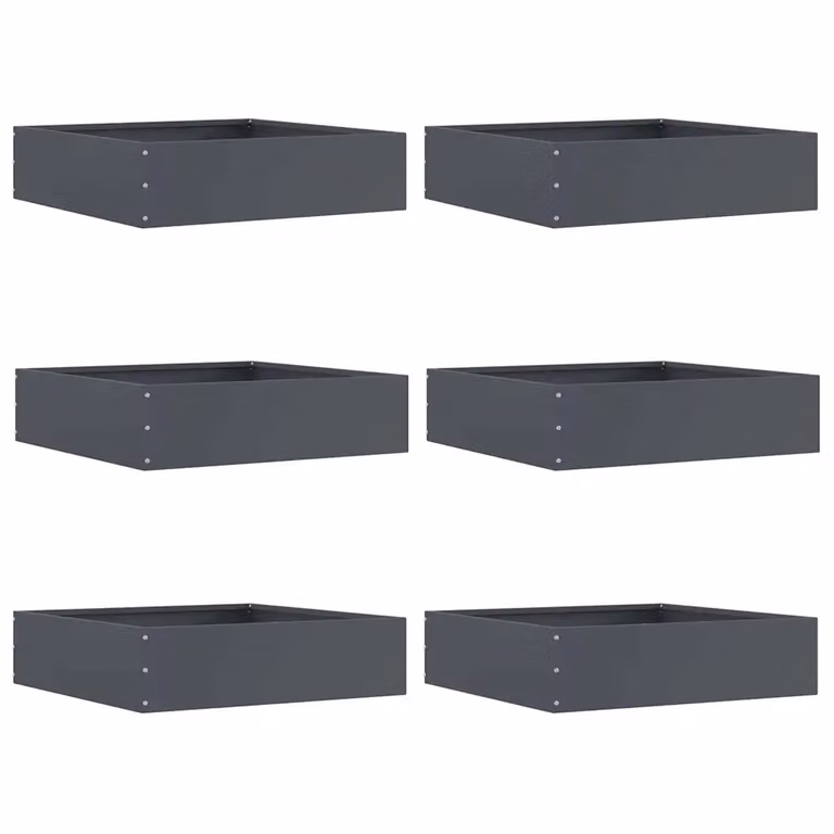 Set di 6 bordure per prato vidaXL in acciaio colore antracite L/P/H: 50 x 50 x 13 cm