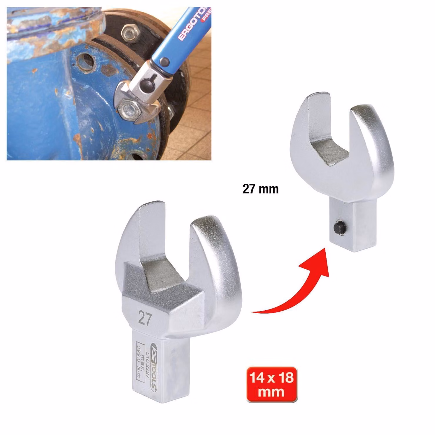 KS TOOLS 14x18 mm Chiave combinata 27 mm - 516.2227