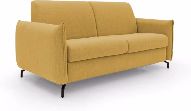 Divani.Store Scarlet Divano letto in tessuto misto cotone impermeabile giallo L: 195 cm, Mat: 140 x 197 cm