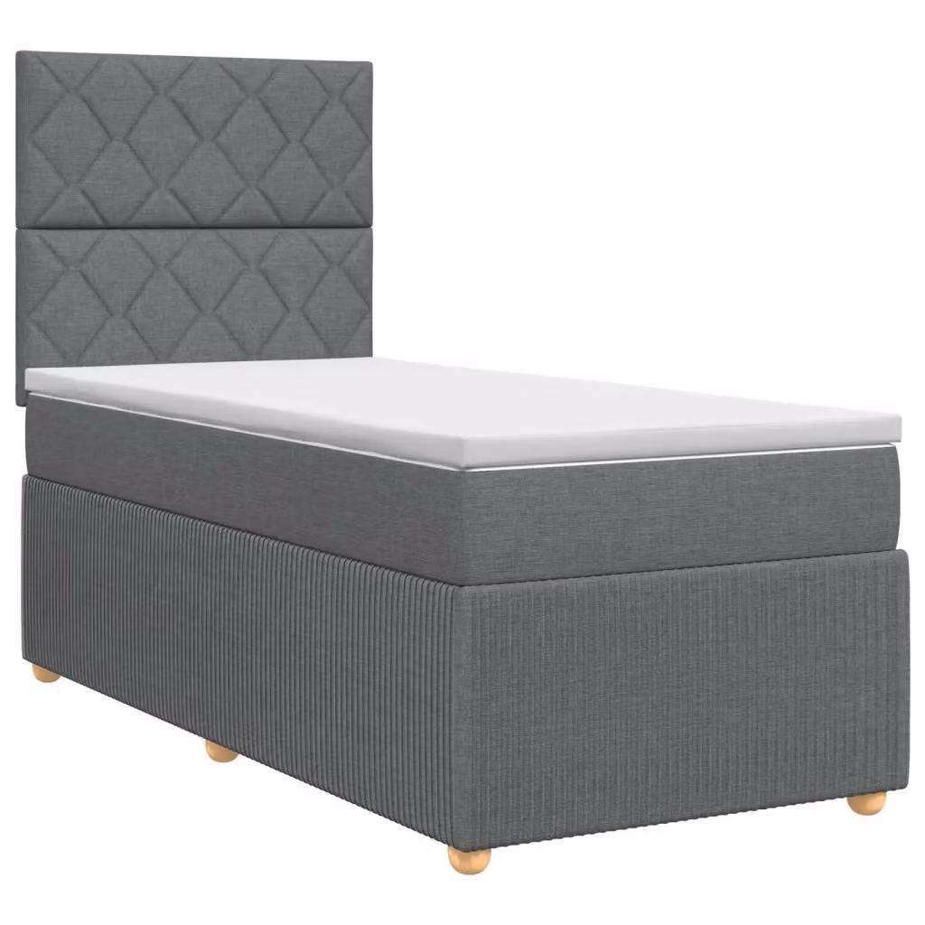 Letto box spring con materasso ibrido vidaXL Grigio e Bianco L/P: 100 x 200 cm – 2