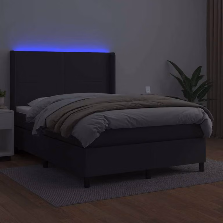 Maison Exclusive - Giroletto a Molle con Materasso e LED Nero 140x200cm Pelle finta