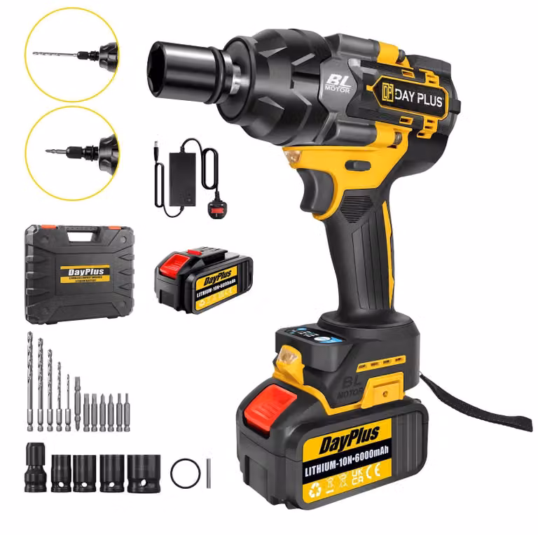 Avvitatore a impatto - Avvitatore a impatto a batteria - 1500 Nm - Attacco quadrato da 1,27 cm - 21 V - 3 livelli di potenza - Motore brushless - 6000 mAh - 1 batteria