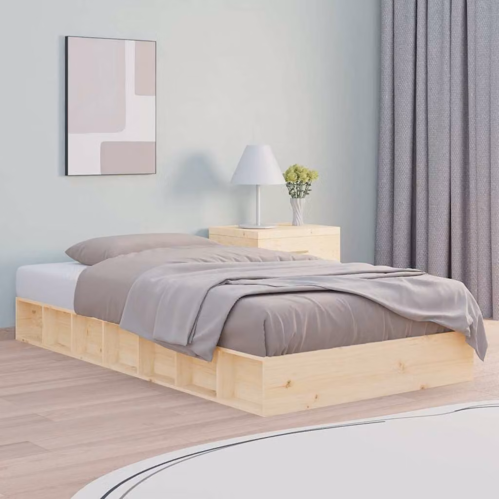 Giroletto singolo vidaXL in legno massello di pino marrone L/P/H: 190 x 75 x 21 cm