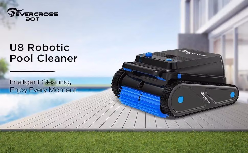 Robot per piscina - Robot pulitore per piscina U8 - Controllo tramite app - Autonomia della batteria 120 min - Superficie di pulizia 200 m² - Motore 110 W - Filtro 180 µm - Serbatoio 6 l