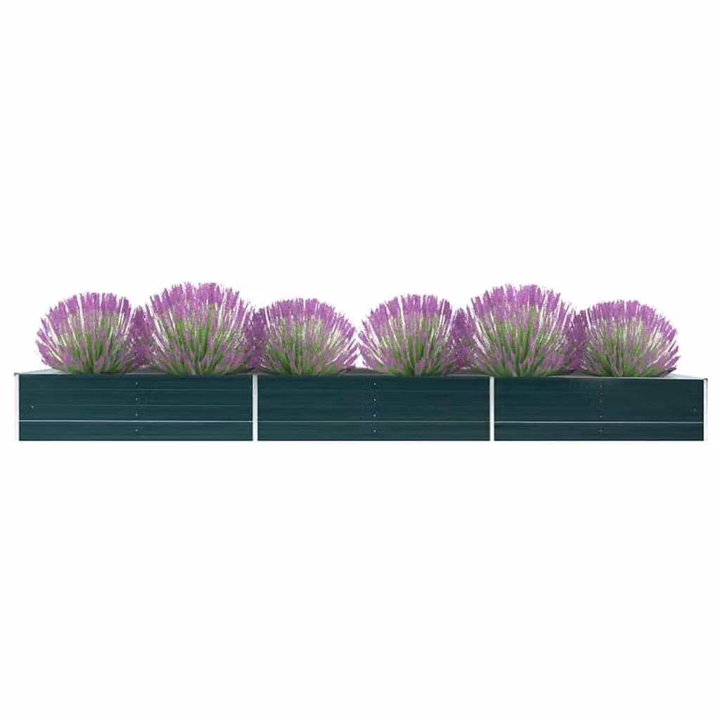Letto rialzato da giardino vidaXL in acciaio zincato verde L: 480 cm, P: 80 cm, H: 45 cm