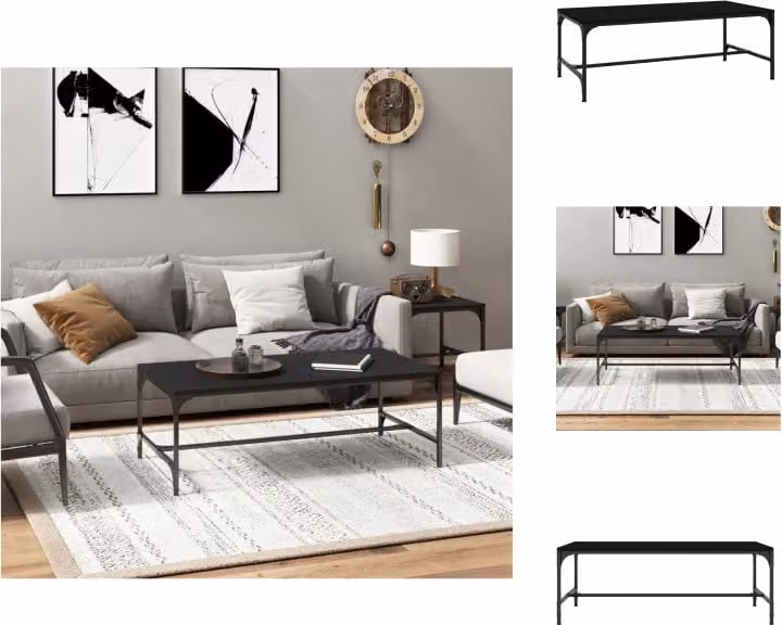 vidaXL Tavolino nero 100x50x35 cm in legno - Tavolini da caffè