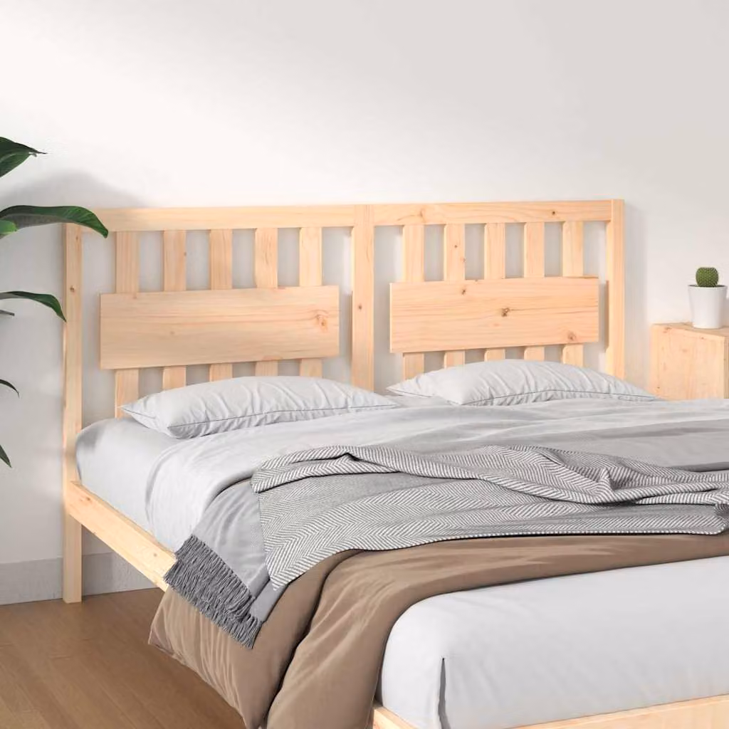 Testiera per letto vidaXL in legno massello di pino naturale stile rustico L: 165,5 cm, P: 4 cm, H: 100 cm