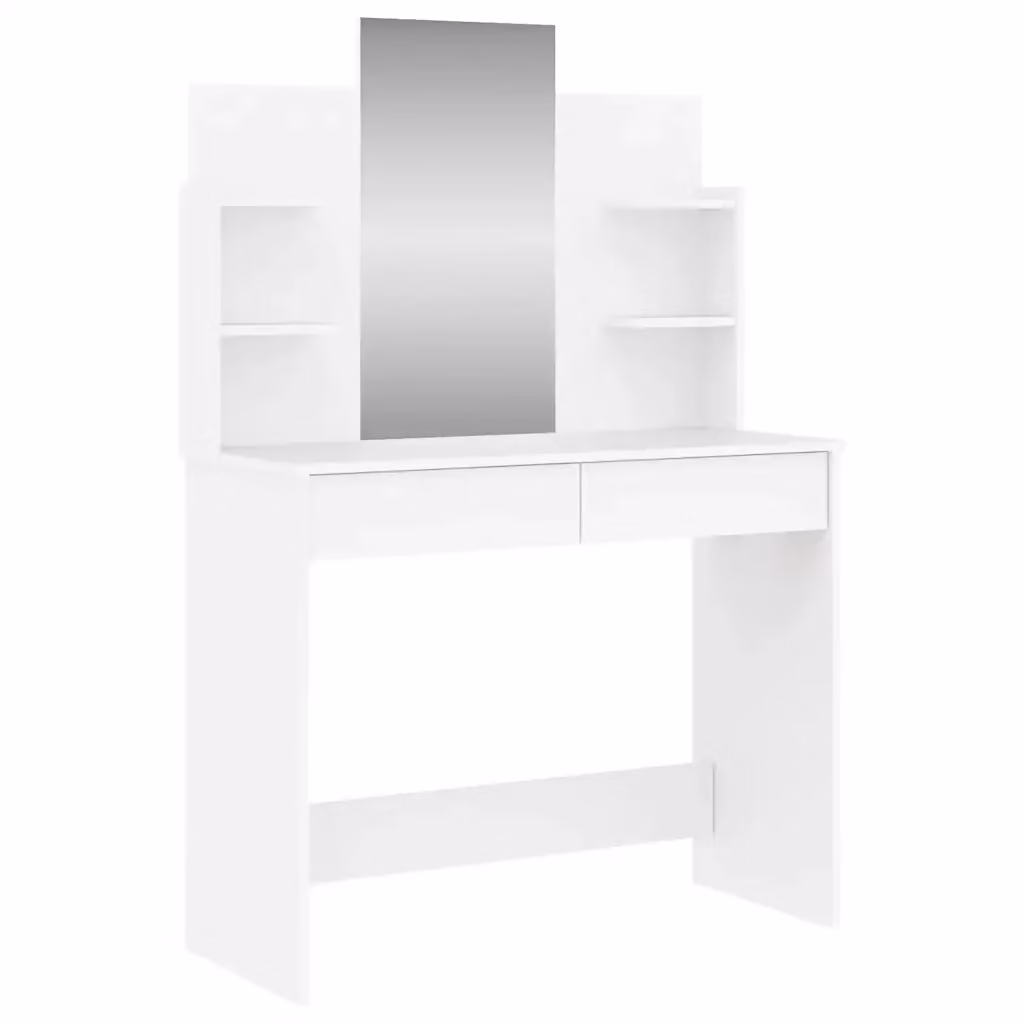 Toeletta con specchio moderna vidaXL in legno bianco L: 96 cm, P: 39 cm, H: 142 cm – 2