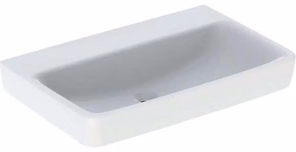 Geberit Renova Plan, lavabo, 75x48 cm, sans trou pour robinet, sans trop-plein, 501693, 501.693.00.1, 501.693.00.1