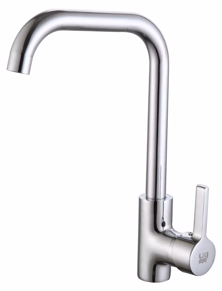 DP bath, miscelatore per lavello Crisantemo, finitura argento