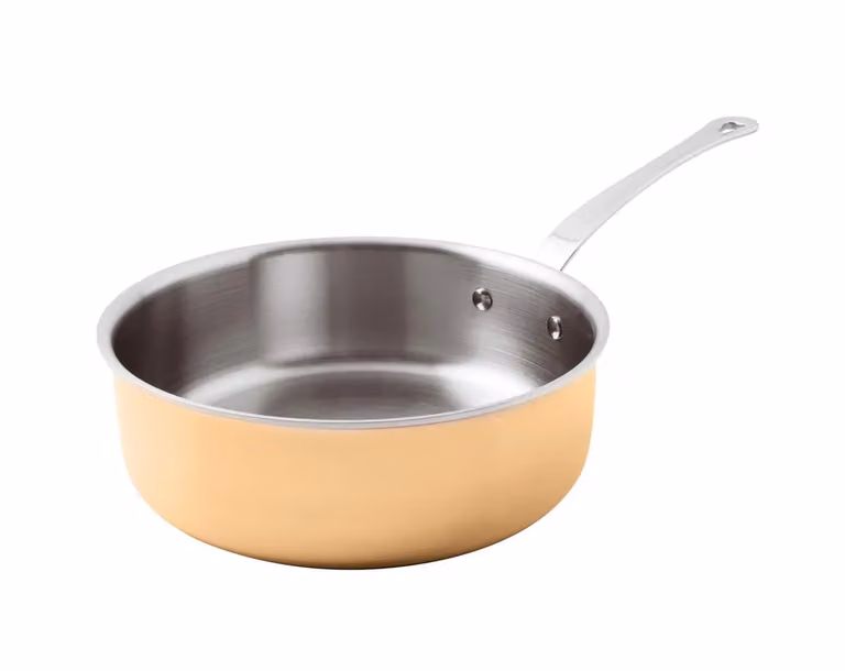 Casseruola bassa Serie 15600 3-Ply in rame con un manico per induzione, diam.24cm