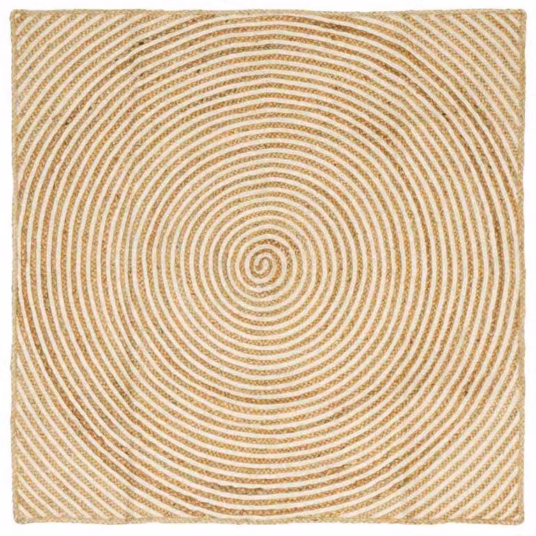 Tappeto da area rotondo vidaXL in juta bianco e multicolore, L: 120 cm