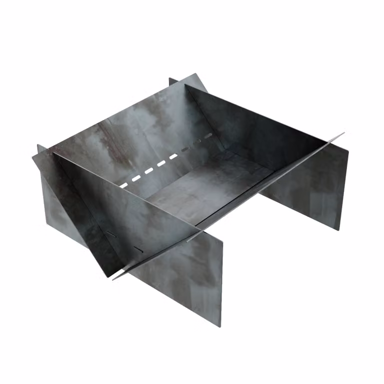 Braciere QLS 70x70 cm - Braciere da esterno in acciaio grezzo pieghevole per giardino 11463