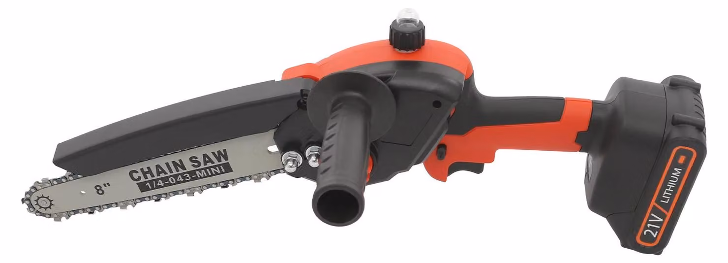 Mini motosega - Motosega a batteria da 20 cm - Motosega portatile senza fili - Ricaricabile - Motore in rame senza spazzole - Caricabatterie per l'Unione Europea