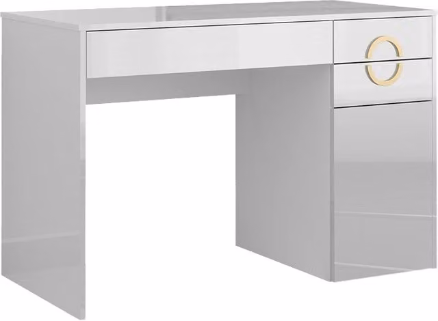 Scrivania Adela Bianco lucido 115 x 55 cm con 3 cassetti Vicco