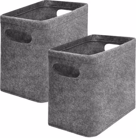 Set di conservazione Vilten per 8 rotoli di carta igienica e asciugamani con maniglie, colore antracite e grigio, in plastica, autoportante, L: 27,0 cm, P: 22,5 cm, H: 17,0 cm