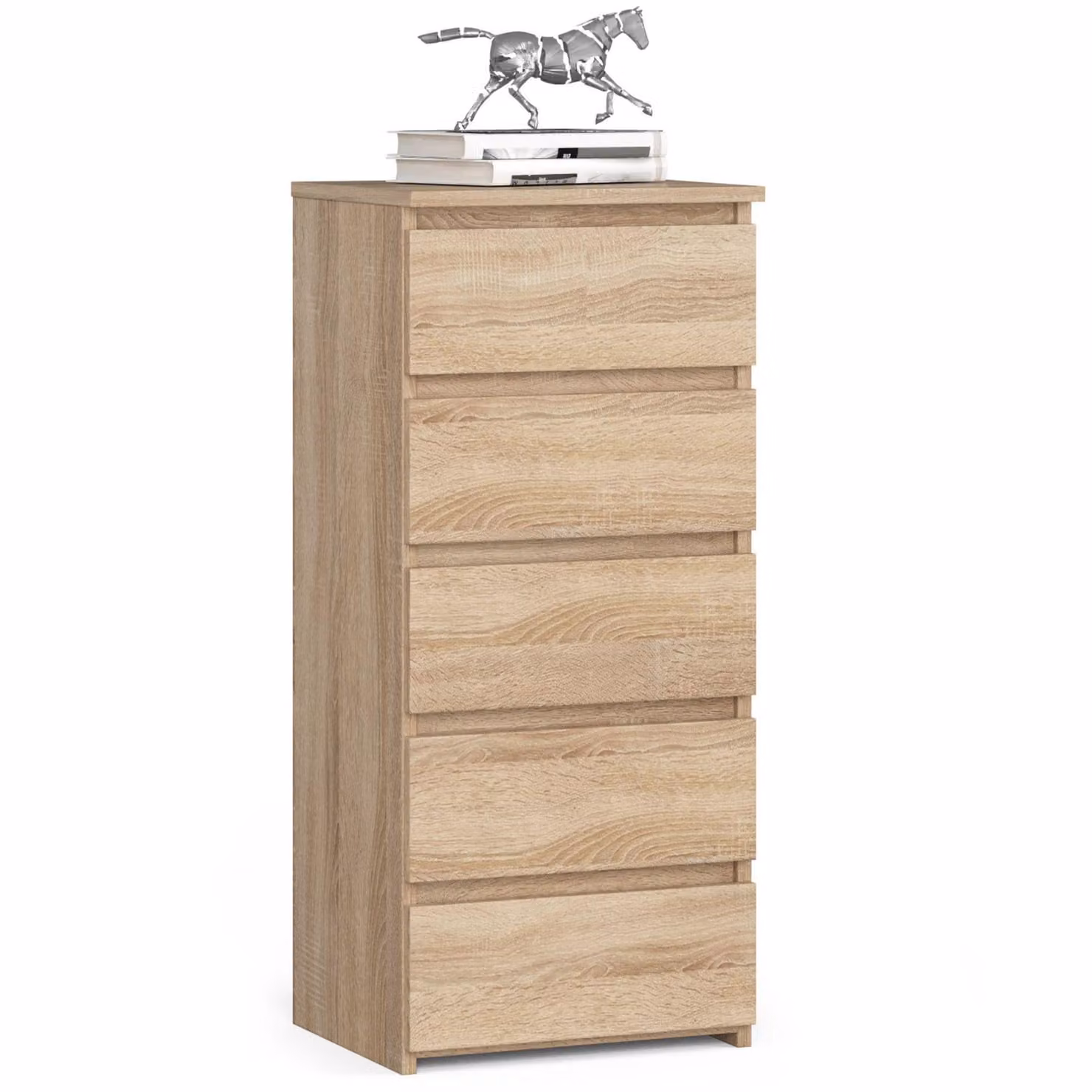 Comò con 5 cassetti Comò organizer Comò con cassetti Larghezza 40 cm Altezza 92 cm | Rovere Sonoma Credenza alta Credenza Armadio stretto