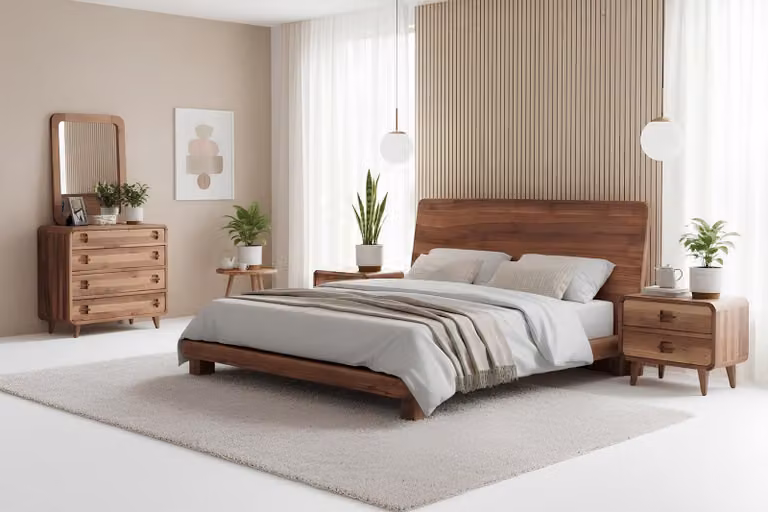 Comodino Bett 2x, tavolino da trucco, camera da letto, stile moderno, colore marrone, nuovo
