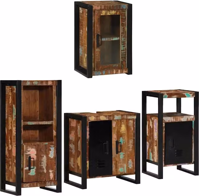 Set di mobili per il bagno 4 pz Multicolore 55 x 35 x 60 cm 3305683