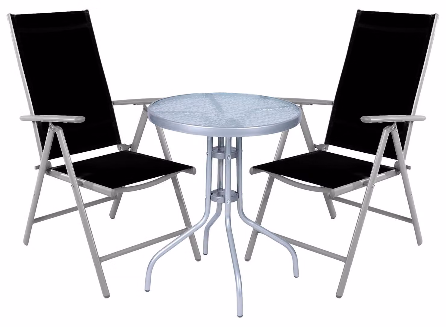 Set da bistrot, set da bistrot 3 pezzi, grigio argento / nero