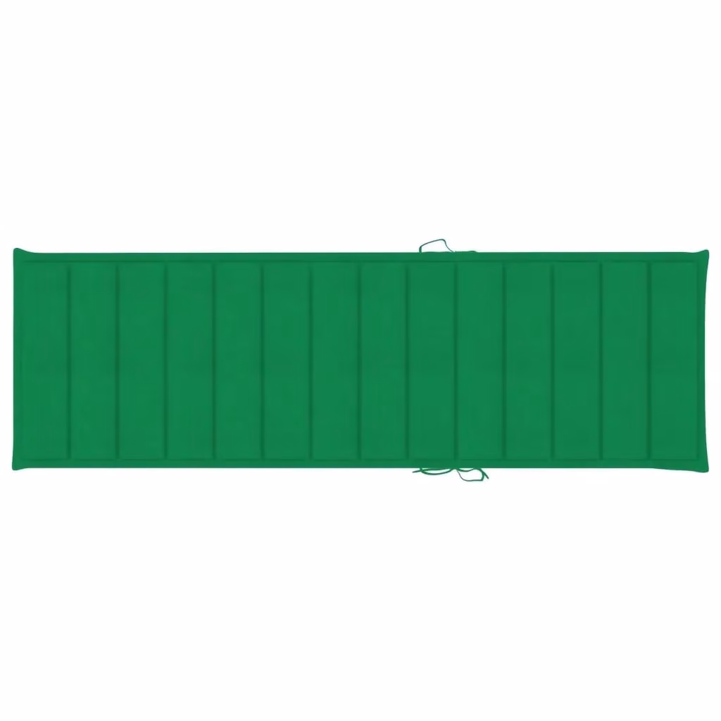 Lettino prendisole da giardino vidaXL in legno di acacia con cuscino impermeabile grigio e verde