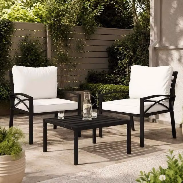 Garden Chairs With Sand-colored Cushions, 2 Pieces, 68x76x79 Cm, Steel