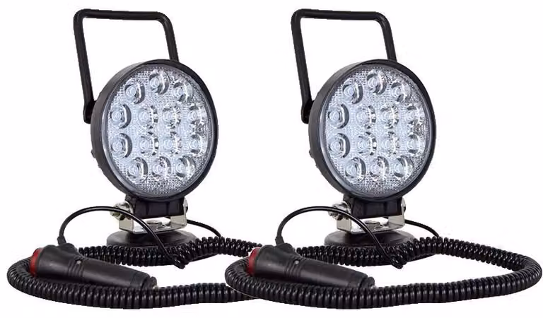 Lampada da lavoro, illuminazione versatile, design resistente, 2 fari