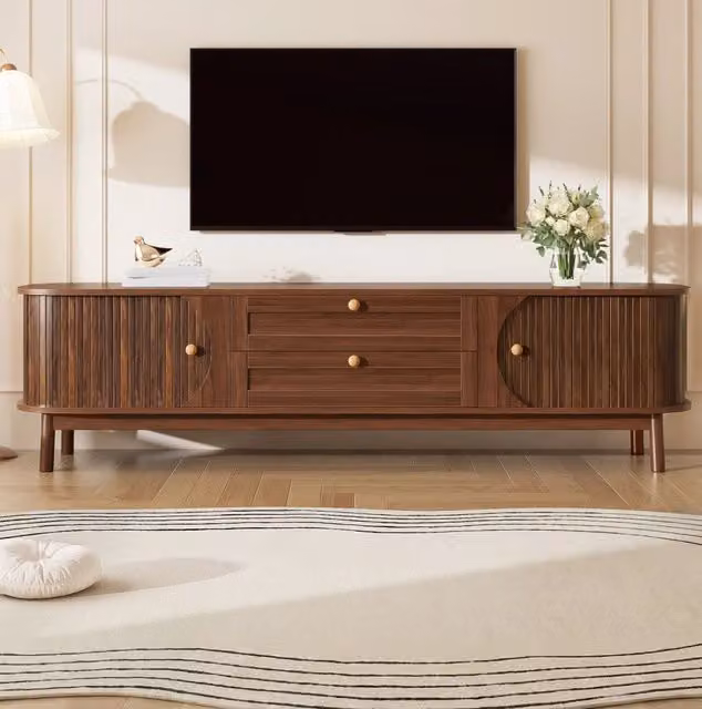 Mobile TV 170x39,5x46 cm noce in MDF - ante scorrevoli e cassetti