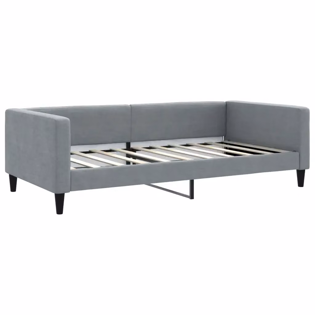 Letto da giorno moderno vidaXL in tessuto grigio con struttura in legno e metallo L/P/H: 190 x 110 x 68 cm – 2