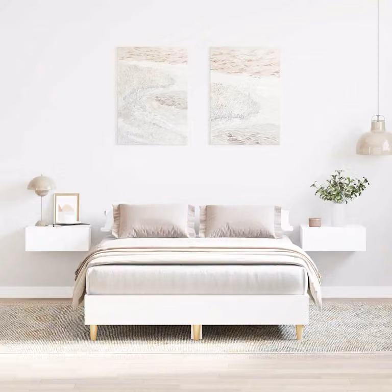 Giroletto vidaXL bianco in legno e MDF con doghe fisse per adulti L/P/H: 120 x 200 cm