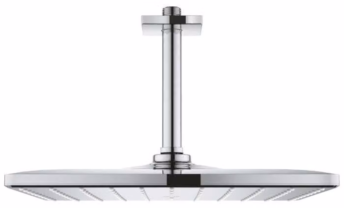 Grohe Rainshower - Soffione 310 Mono Cube, 1 flusso, braccio a soffitto 142 mm, cromo 26565000