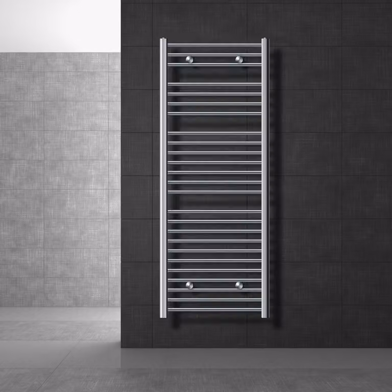 LuxeBath radiatore per bagno Sahara, 600x1500 mm, cromo, diritto con attacco laterale, senza elemento riscaldante