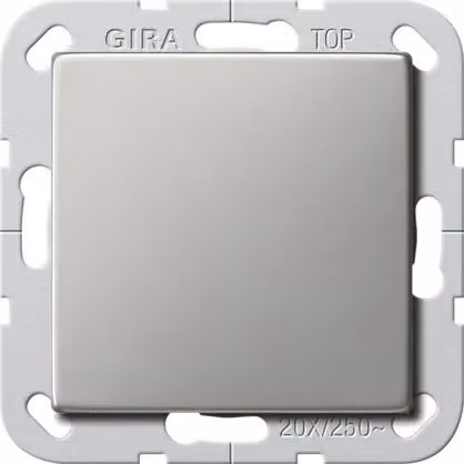 Interruttore a bilanciere Gira BS 20 AX, sistema 55 a 2 poli, acciaio inossidabile 2836600