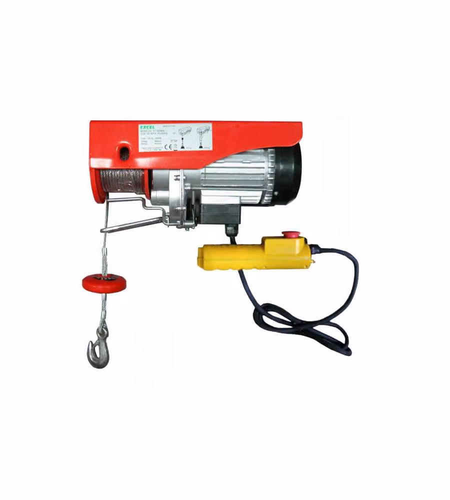 Paranco Elettrico Excel PE600 Rosso con Cavo da 18 m e Pulsantiera Pensile – 1