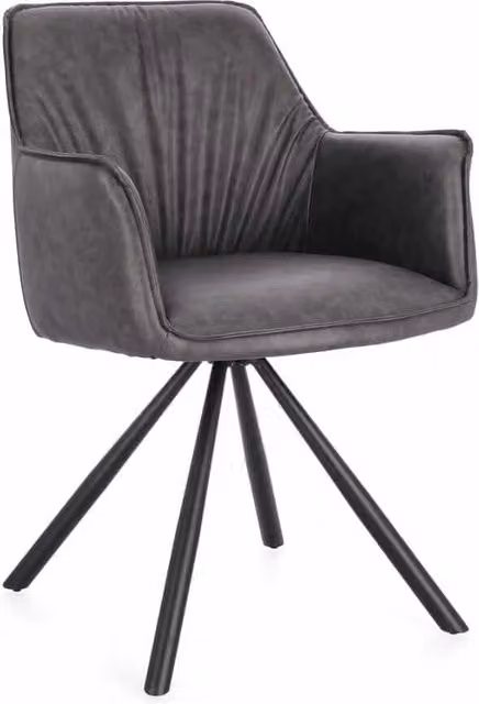 Set di 2 Sedie con Braccioli Girevoli in Similpelle con Gambe in Acciaio - LAVELLE