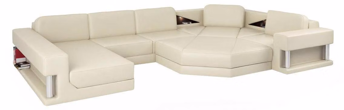 Ecksofa U-Form Couch Wohnlandschaft Sofa Couch Modern Design Sofa Textil Leder