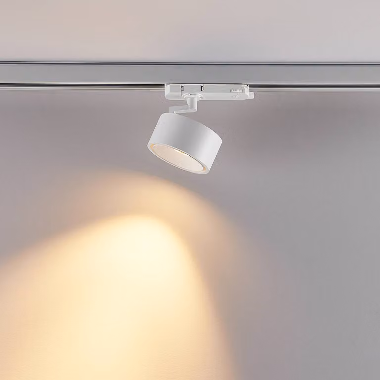 Molto Luce Faretto a binario trifase LED Magis, bianco, 830 Magis, Bianco / Opale, Studio / Ufficio, Alluminio, Moderno