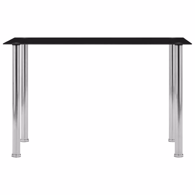 Tavolo da Pranzo Nero 120x60x75 cm in Vetro Temperato