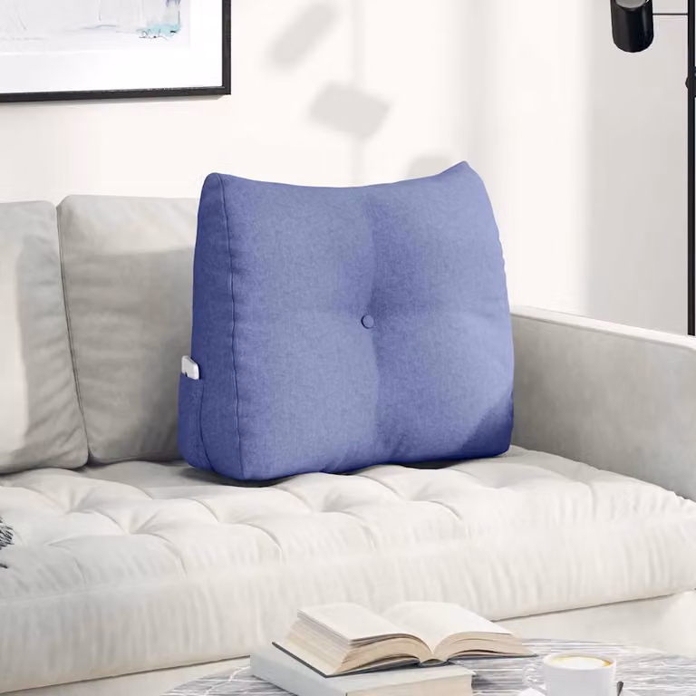 Cuscino per schiena sagomato a cuneo vidaXL, blu, L: 60 cm, P: 24 cm, H: 50 cm