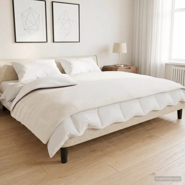 vidaXL Coperta Ponderata per Adulti in Cotone Bianco, L 152 cm x P 203 cm, 7 kg